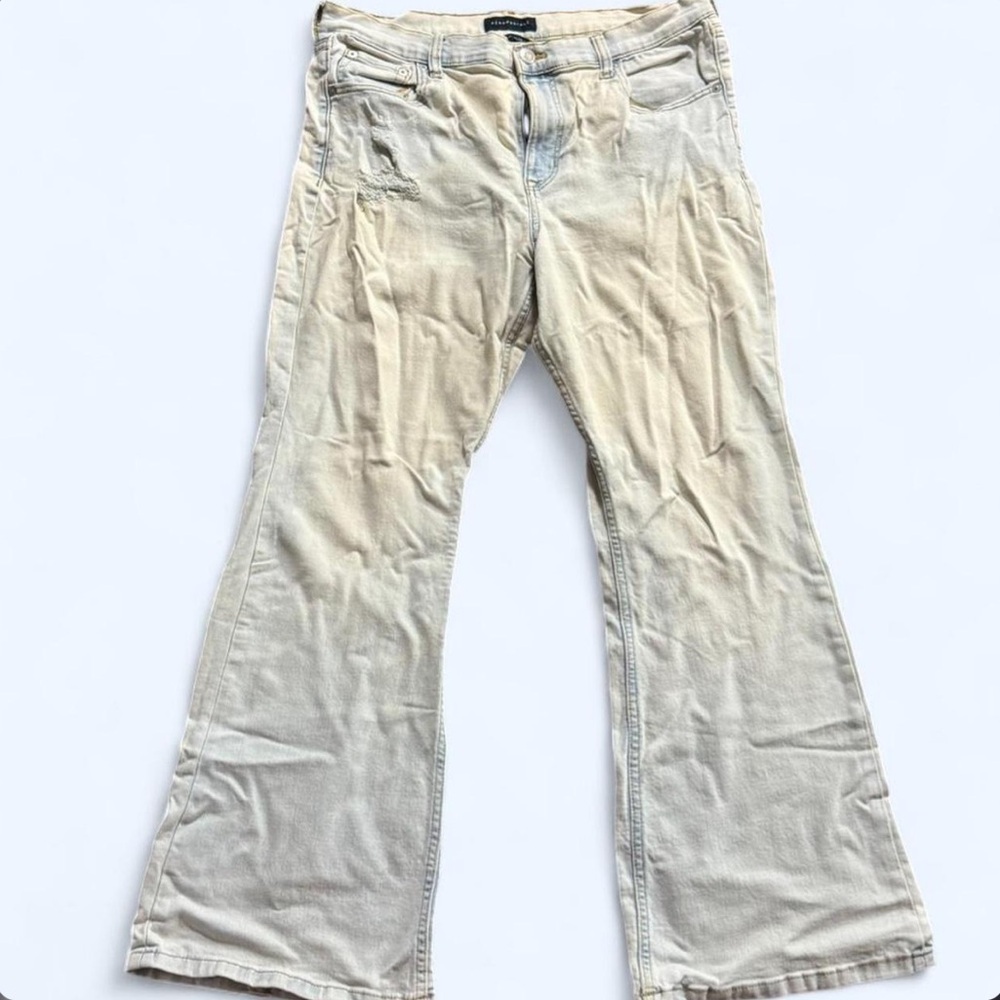 Light Blue Distressed Flared Jeans